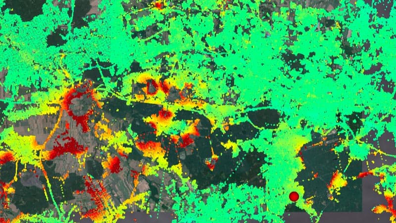 Mapa de subsidência InSAR milimétrico